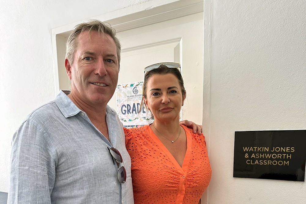 Susan Ashworth and Mark Watkin Jones unveil a plaque at the opening of the new classrooms